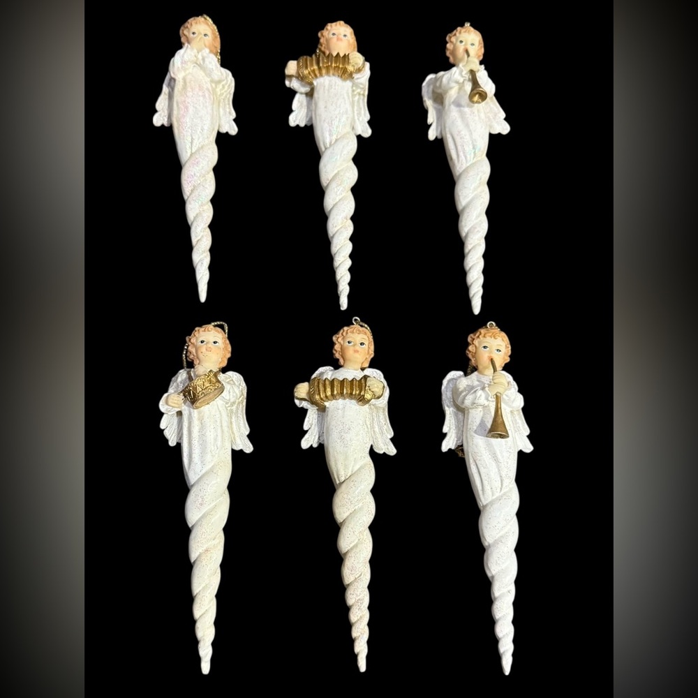 Kurt S Adler Angel Icicles Christmas Ornaments 5.75 inches Set Of 6